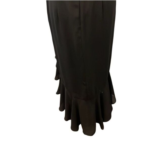 CACHE | black asymmetrical ruffle hem dress 6 - Picture 4 of 8